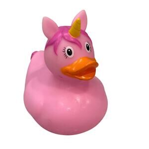 Design By Lilalu Pink 3.5" Unicorn Rubber Duck